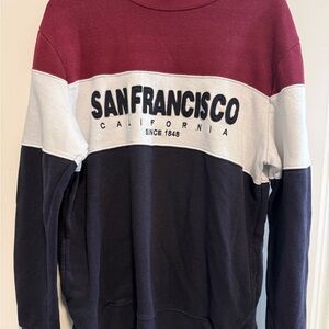 San Francisco Colorblock Sweater - Burgundy, White, and Navy